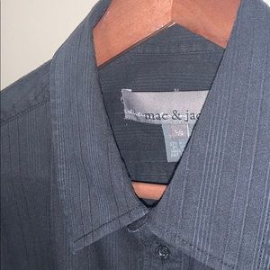 Mac & Jac Black Stripe Long Sleeve Button Down Dress Shirt